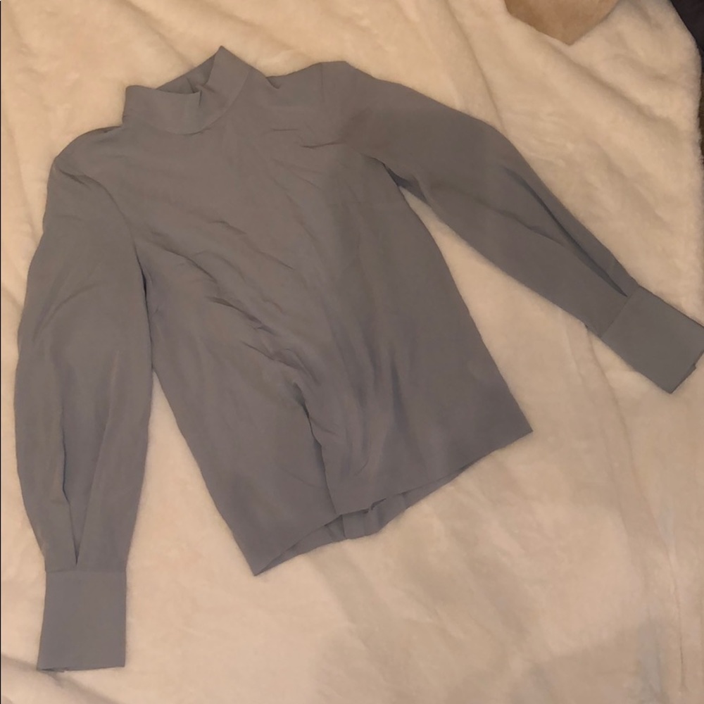 Baby blue long sleeve blouse